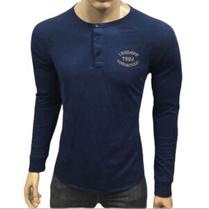 NWT Mens Triumph Motorcycle Moto Long Sleeve Henley Shirt S
